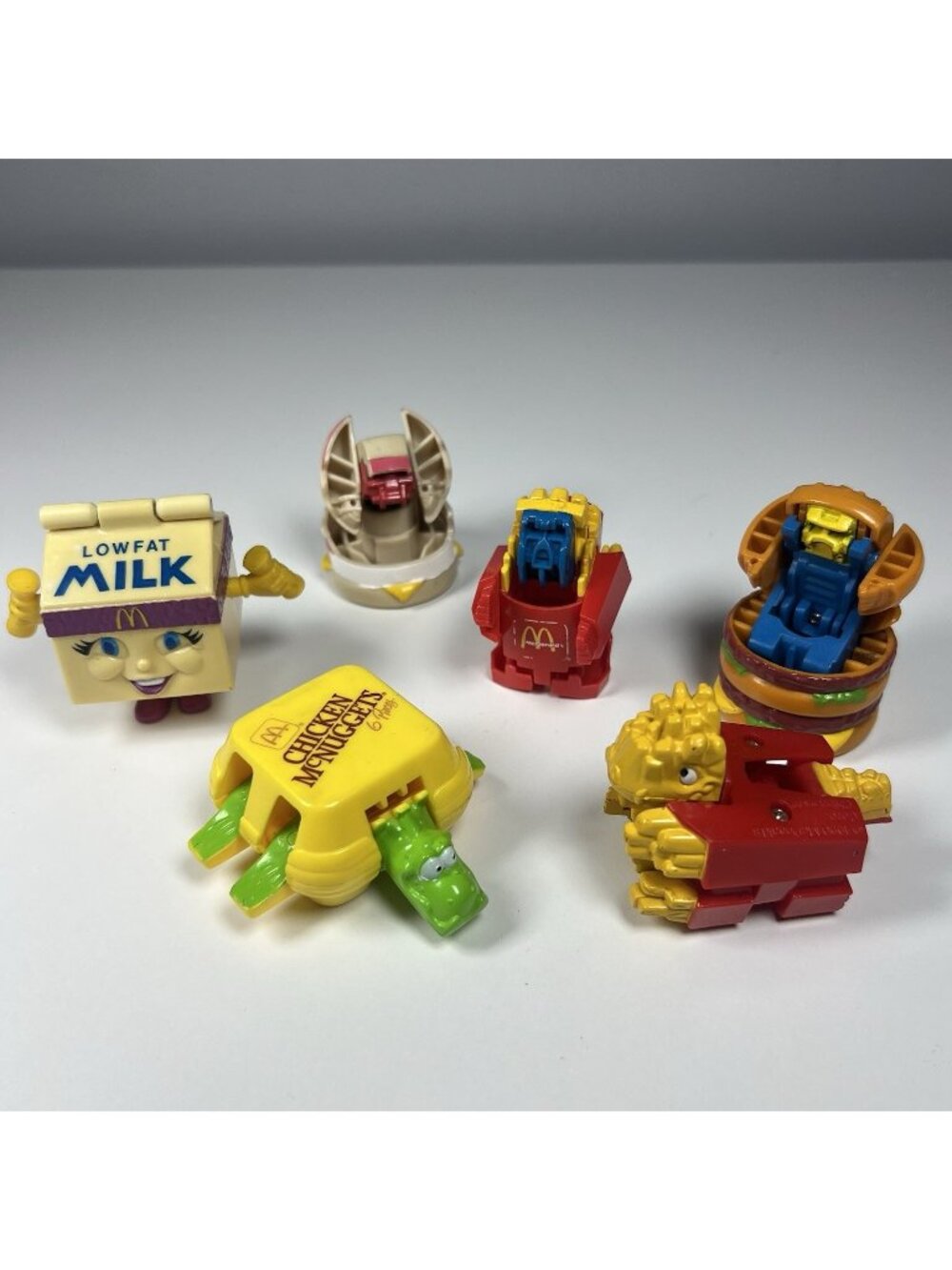 Vintage McDonalds Changeables Lot 6 Transforming Food Toys 1987 1990 1993